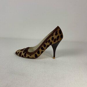 Amalin Leopard Print Pumps - Luxurious Calf Hair Heels Made in Italy, Size US 5